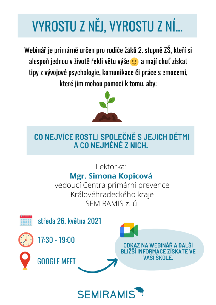 Webinář pro rodiče – středa 26. května 2021